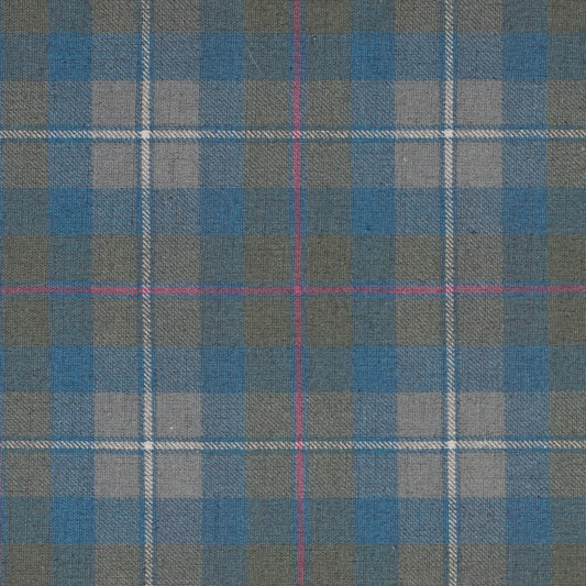 Mackenzie Blue Linen Tartan